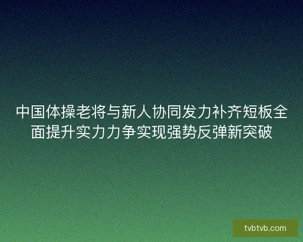 中国体操老将与新人协同发力补齐短板全面提升实力力争实现强势反弹新突破