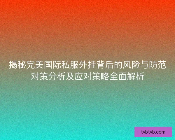 揭秘完美国际私服外挂背后的风险与防范对策分析及应对策略全面解析