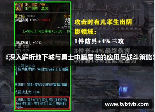 《深入解析地下城与勇士中暗属性的应用与战斗策略》