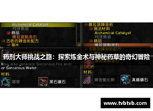药剂大师挑战之路：探索炼金术与神秘药草的奇幻冒险